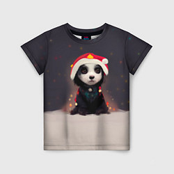 Футболка детская Пёсель - панда в колпаке, цвет: 3D-принт