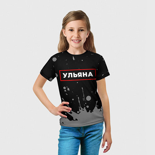 Детская футболка Ульяна - в красной рамке на темном / 3D-принт – фото 5