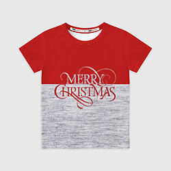 Футболка детская Merry Christmas красный, цвет: 3D-принт