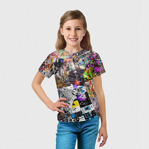 Детская футболка Очень пёстрый арт / 3D-принт – фото 5