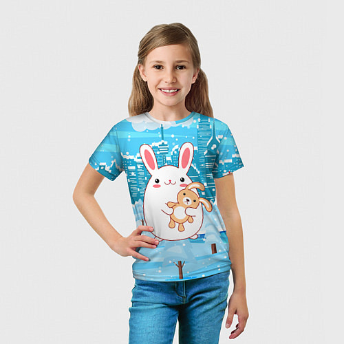 Детская футболка Зайка с игрушкой / 3D-принт – фото 5