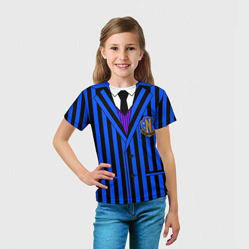 Детская футболка Ученик академии Невермор: униформа / 3D-принт – фото 5