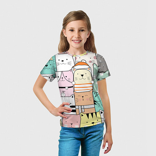 Детская футболка Котики и кошечки / 3D-принт – фото 5