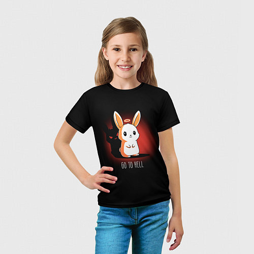 Детская футболка Кролик чёртик / 3D-принт – фото 5