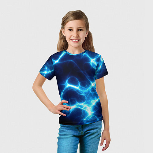 Детская футболка Молния грозовая - электрические разряды / 3D-принт – фото 5