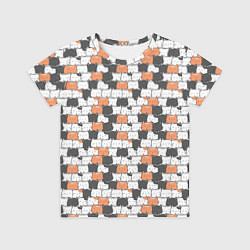 Футболка детская Котята с разными эмоциями, цвет: 3D-принт