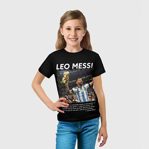 Детская футболка Месси с кубком мира / 3D-принт – фото 5
