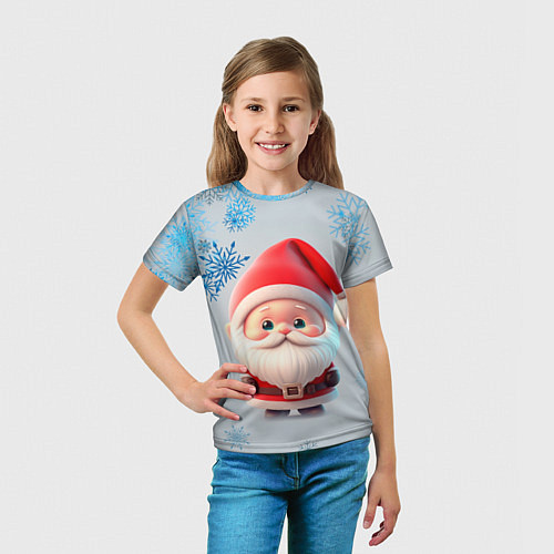 Детская футболка Дед мороз и много снежинок / 3D-принт – фото 5