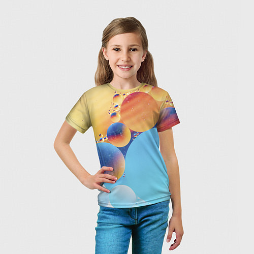 Детская футболка Абстрактные круги с разными красками / 3D-принт – фото 5