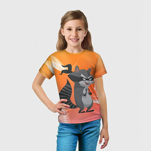 Детская футболка Енот бандит в маске / 3D-принт – фото 5