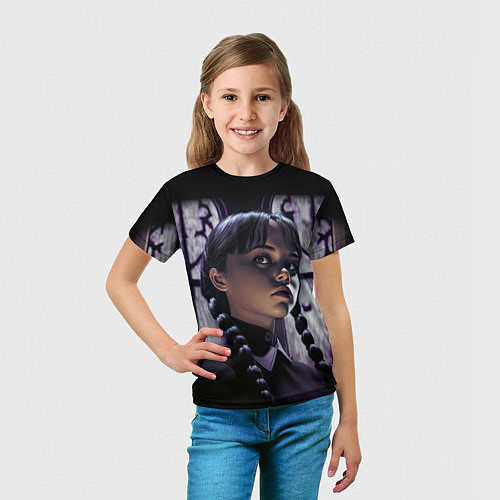 Детская футболка Уэнсдэй, дочь Гомеса и Мортиши Аддамс / 3D-принт – фото 5