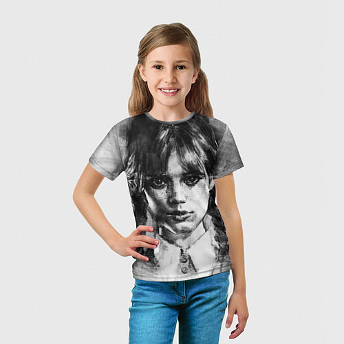 Детская футболка Уэнсдэй рисунок / 3D-принт – фото 5