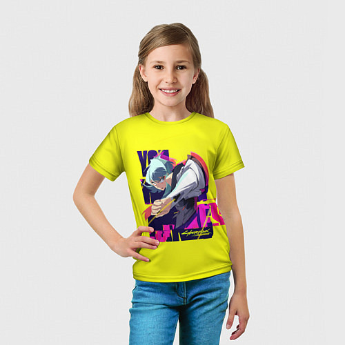 Детская футболка Киберпанк Бегущие по краю - Люси / 3D-принт – фото 5