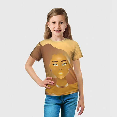 Детская футболка Golden girl / 3D-принт – фото 5