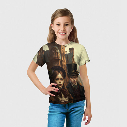 Детская футболка Victorian boy and girl / 3D-принт – фото 5