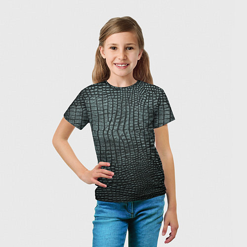 Детская футболка Кожа крокодила - fashion / 3D-принт – фото 5