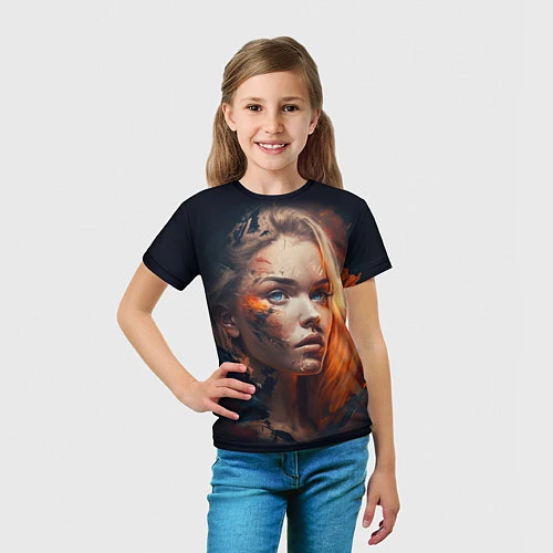 Детская футболка Красивая девушка царица / 3D-принт – фото 5