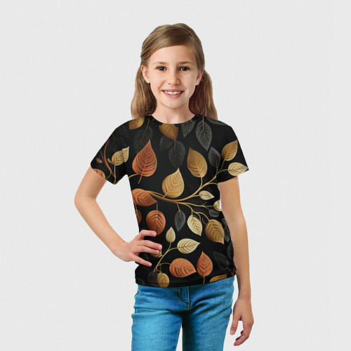 Детская футболка Осеннее настроение - листья / 3D-принт – фото 5