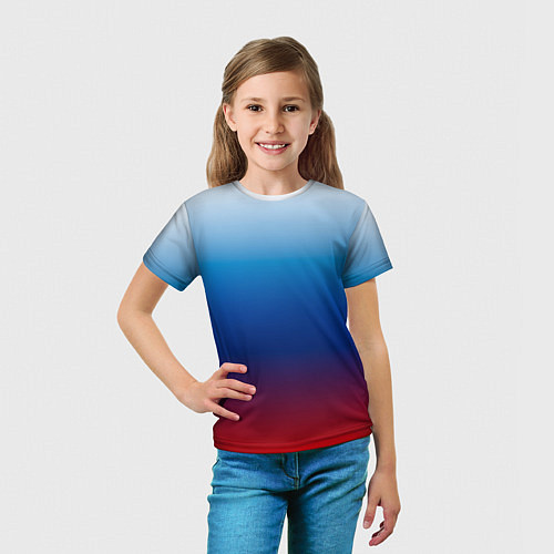 Детская футболка Триколор Росии - градиент / 3D-принт – фото 5