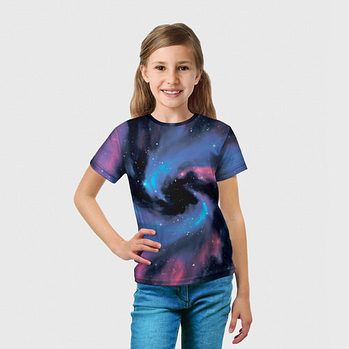 Детская футболка Ручная роспись галактики акварелью / 3D-принт – фото 5