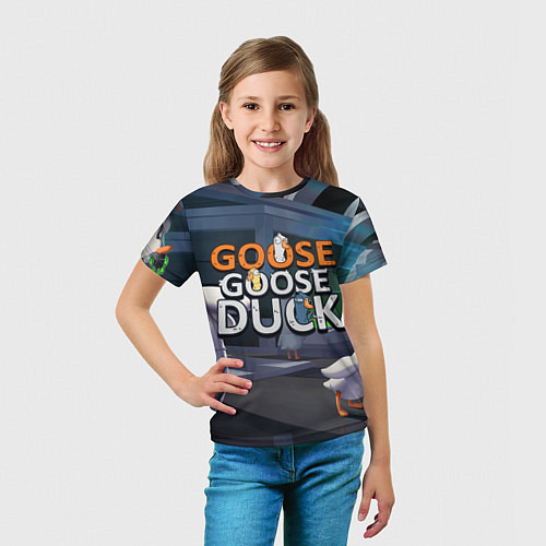 Детская футболка Goose Goose Duck Space / 3D-принт – фото 5