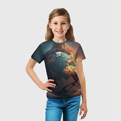 Детская футболка Чудесный мир и волшебный город / 3D-принт – фото 5