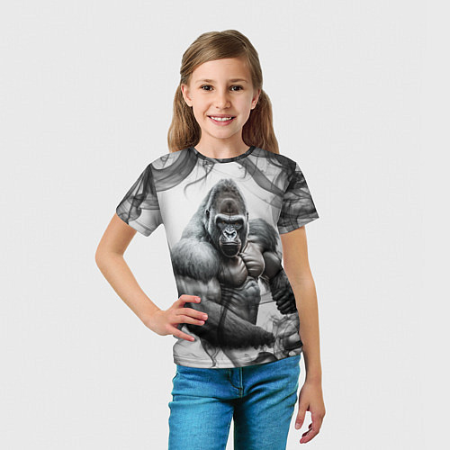 Детская футболка Накаченная горилла / 3D-принт – фото 5