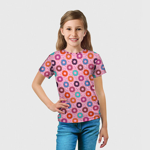 Детская футболка Вкусные пончики / 3D-принт – фото 5