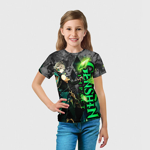 Детская футболка Геншин импакт - Аль-Хайтам / 3D-принт – фото 5