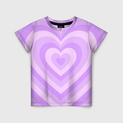 Футболка детская Hearts purple, цвет: 3D-принт