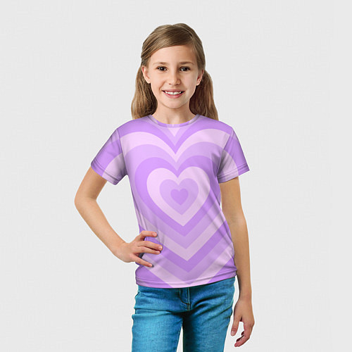 Детская футболка Hearts purple / 3D-принт – фото 5