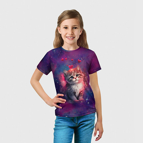 Детская футболка Космически котенок / 3D-принт – фото 5