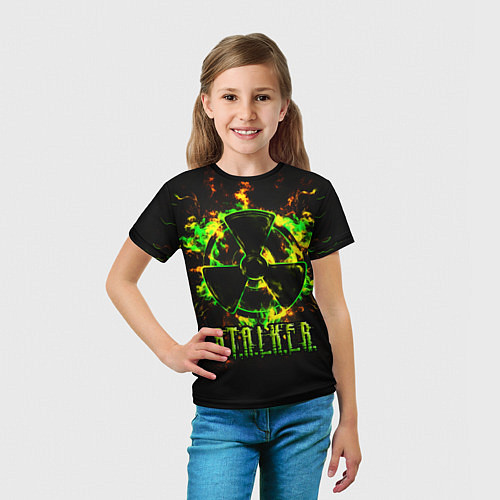 Детская футболка S T A L K E R yellow-green fire / 3D-принт – фото 5