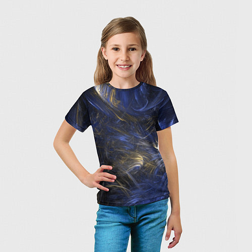 Детская футболка Синяя абстракция / 3D-принт – фото 5