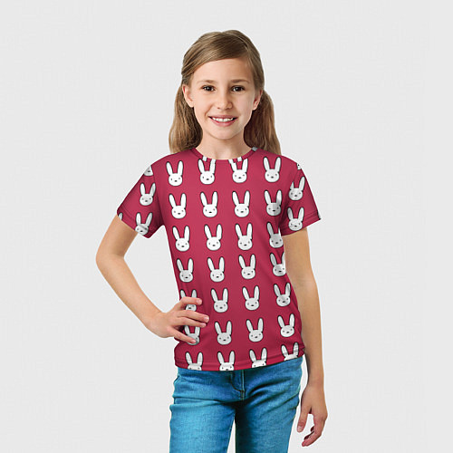 Детская футболка Bunny Pattern red / 3D-принт – фото 5