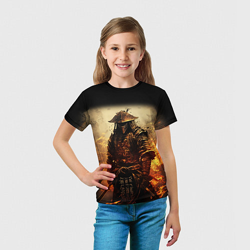 Детская футболка Самурай и огонь / 3D-принт – фото 5