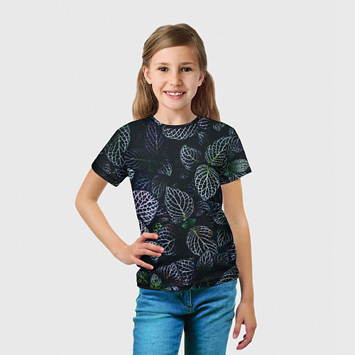 Детская футболка Паттерн из множества тёмных цветов / 3D-принт – фото 5