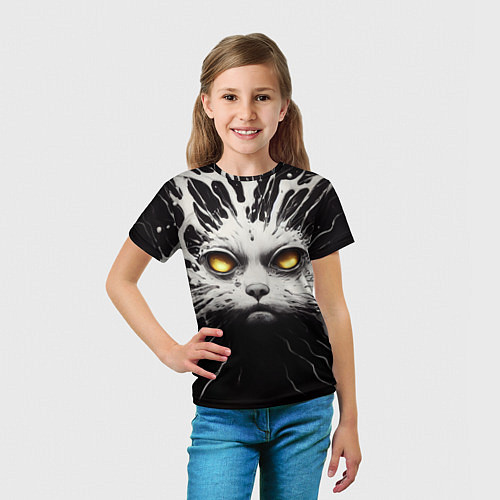 Детская футболка Молочный кот с брызгами / 3D-принт – фото 5