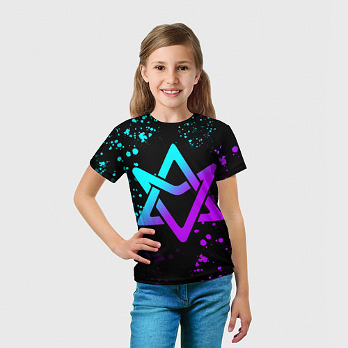 Детская футболка Astro neon emblem / 3D-принт – фото 5