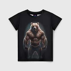 Футболка детская Сильный медведь спортсмен, цвет: 3D-принт
