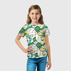 Футболка детская Цветной нейрографический узор, цвет: 3D-принт — фото 2