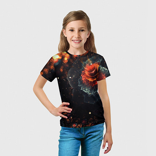 Детская футболка Midjourney Цветок вулкан / 3D-принт – фото 5
