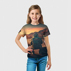 Футболка детская Парень сидящий на лавочке, цвет: 3D-принт — фото 2