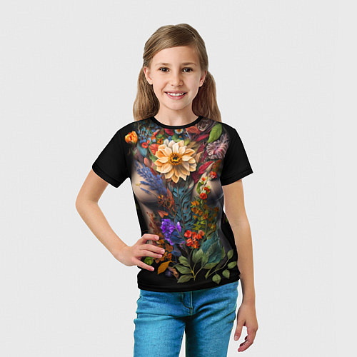 Детская футболка Тело девушка-весна / 3D-принт – фото 5