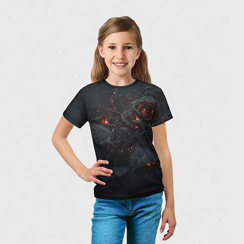 Детская футболка Пепельная роза горит / 3D-принт – фото 5