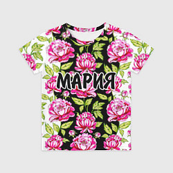 Футболка детская Мария в цветах, цвет: 3D-принт