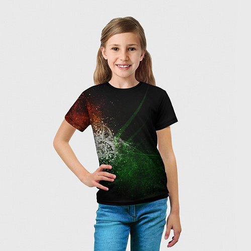 Детская футболка Неоновый всплеск трехцветный / 3D-принт – фото 5