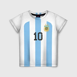 Футболка детская Марадона форма сборной Аргентины, цвет: 3D-принт