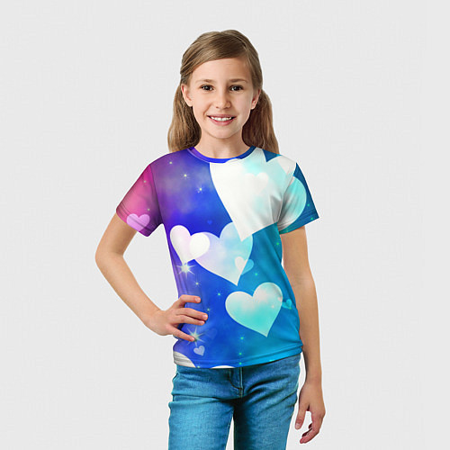 Детская футболка Dreamy Hearts Multicolor / 3D-принт – фото 5