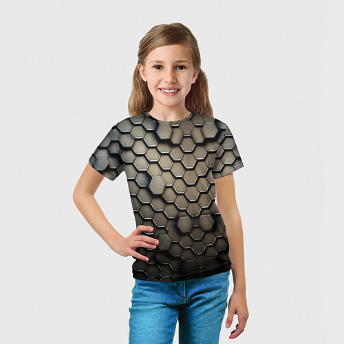 Детская футболка Сталь и соты / 3D-принт – фото 5
